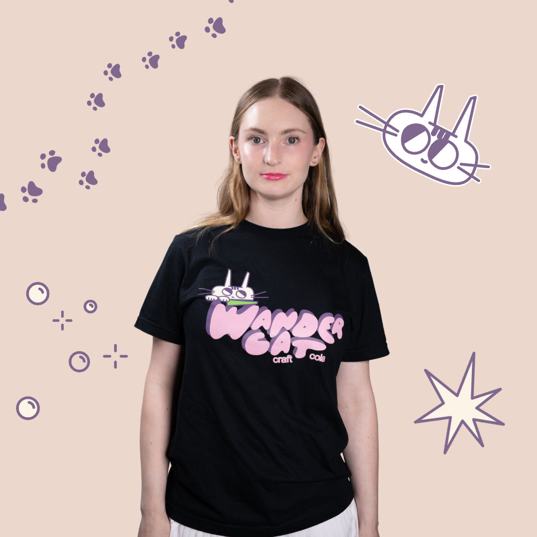 Wander Cat Cola Shirt - Black