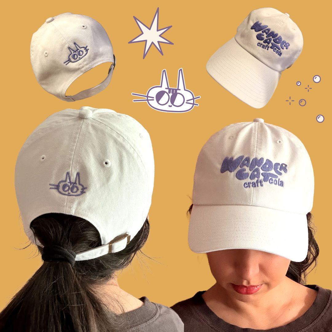 Wander Cat Cola Hat - White