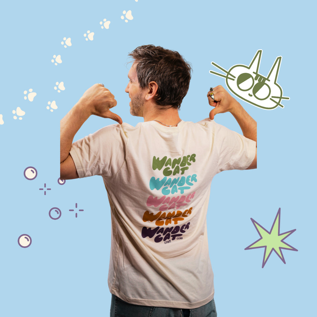 Wander Cat Cola Shirt - Cream