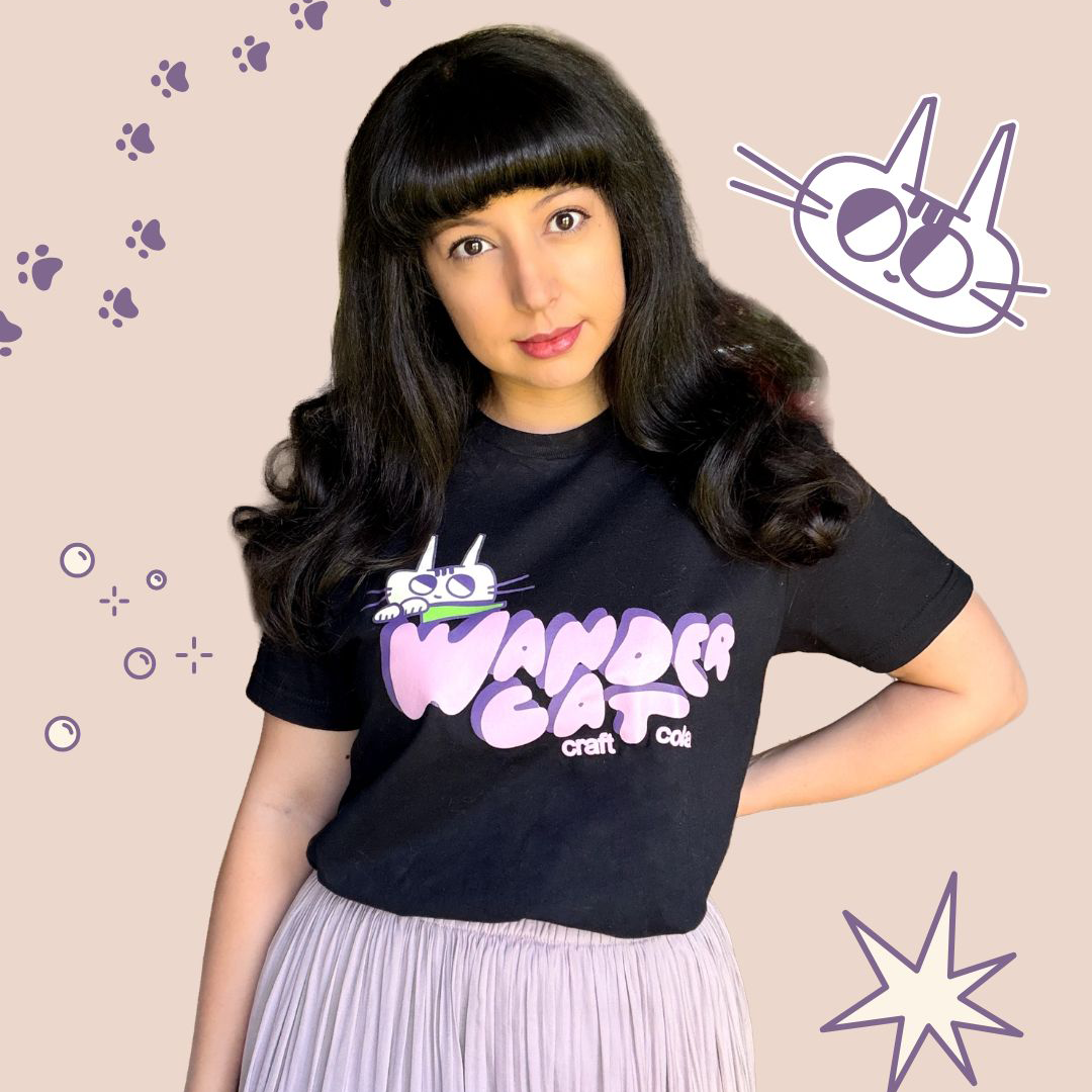 Wander Cat Cola Shirt - Black