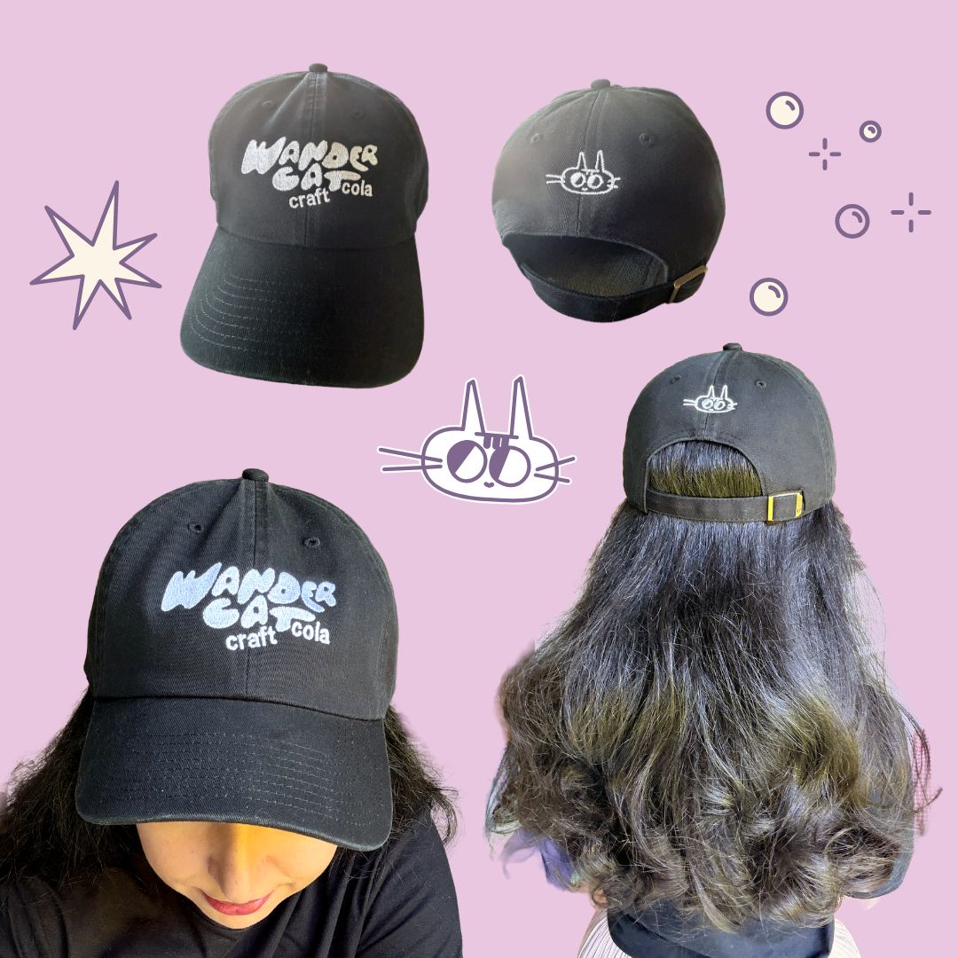 Wander Cat Cola Hat - Black