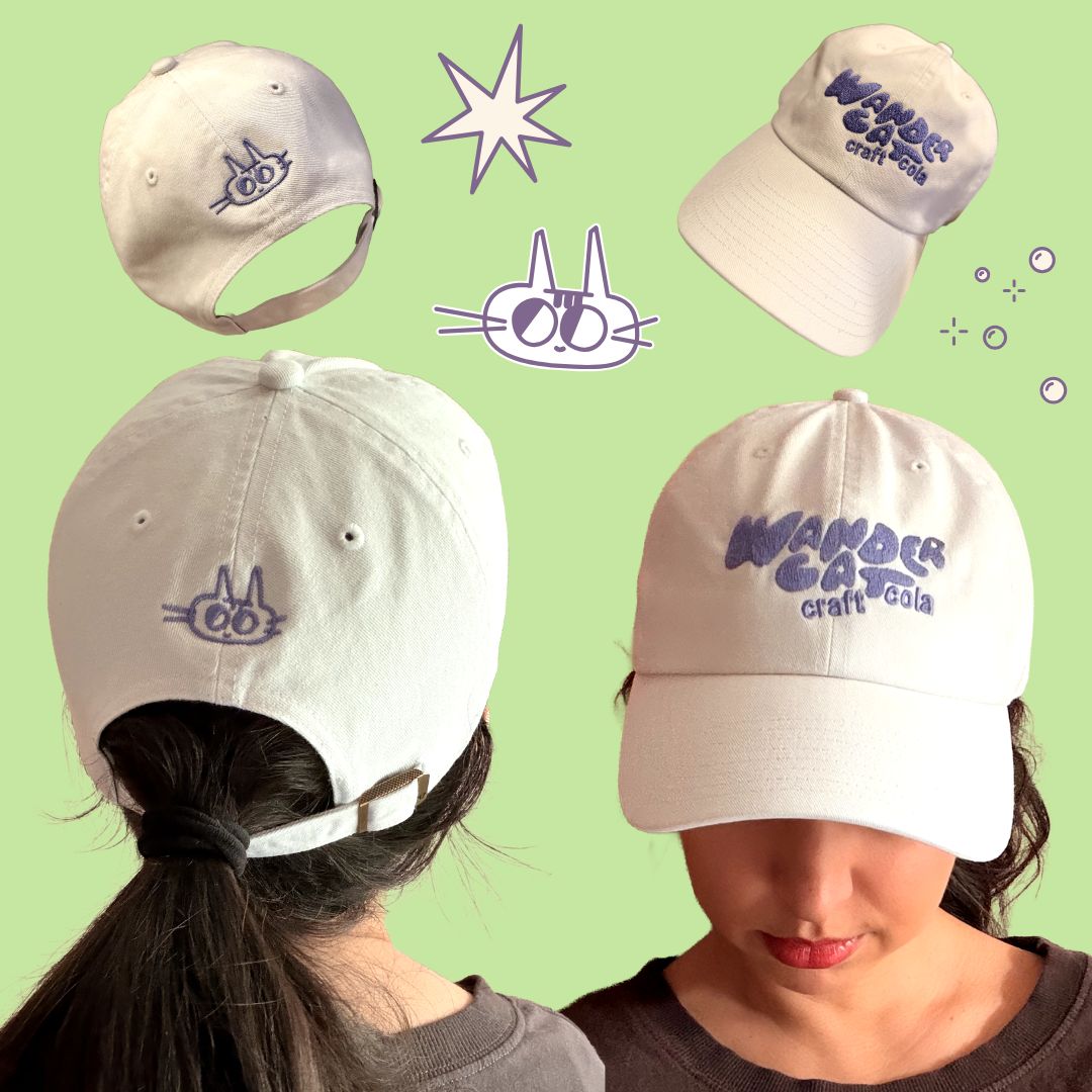 Wander Cat Cola Hat - White